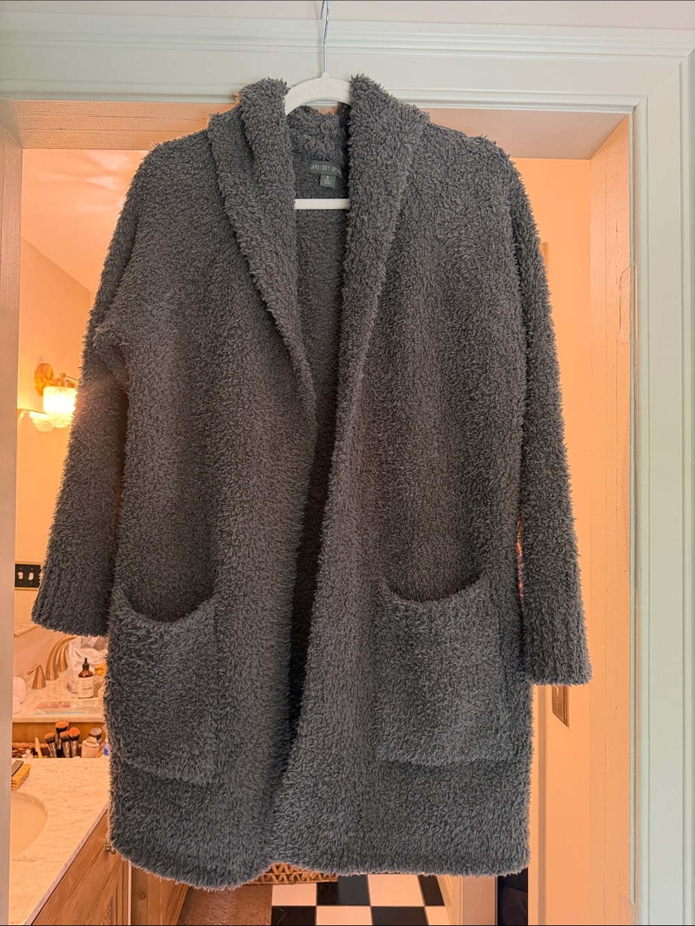 Barefoot Dreams CozyChic Hooded Long Cardigan – Size Small – $65